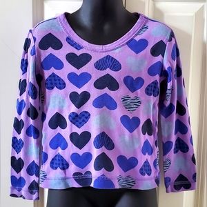 2/$12 - Little Girl's Heart Print Long Sleeve Top